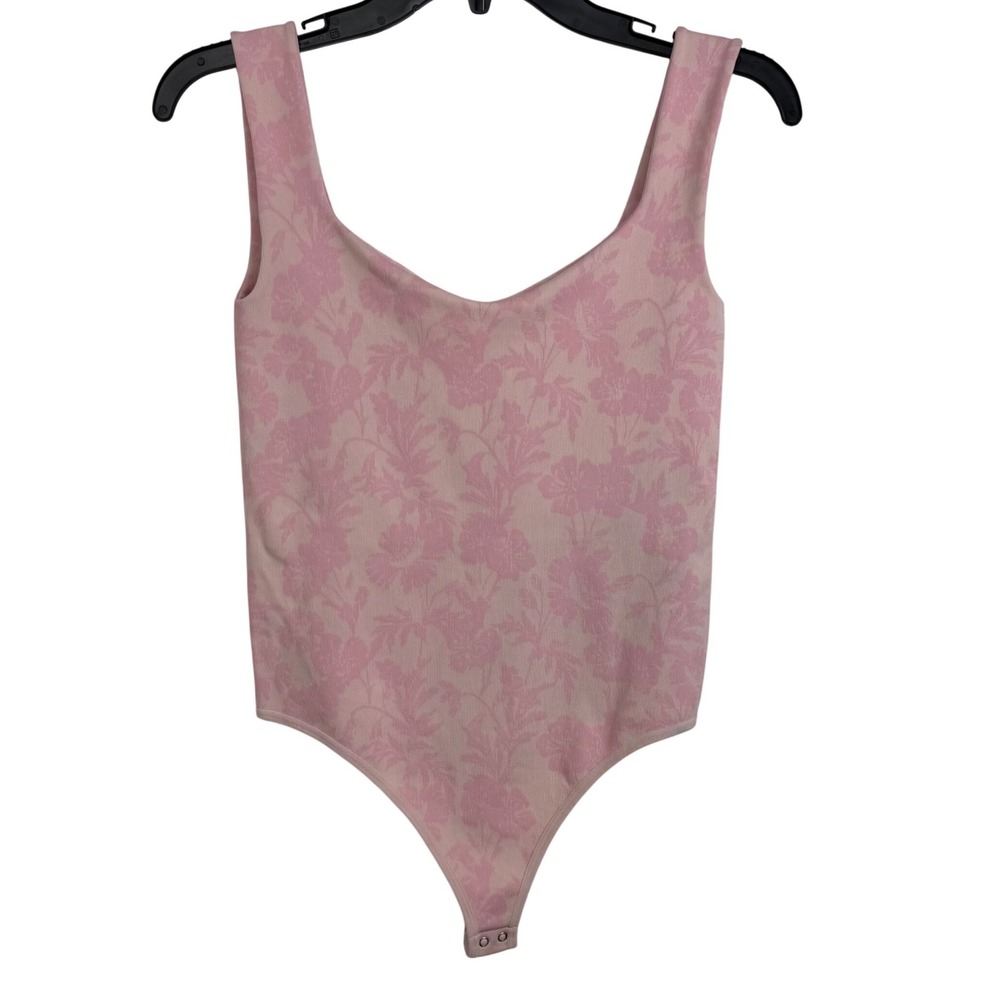 Free People Intimately Clean Lines Floral Bodysuit Bubble bath M L Cottagecore